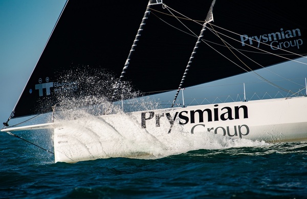 Giancarlo Pedote in navigazione a bordo di Prysmian Group prima della partenza del Vendée Globe 2020/21