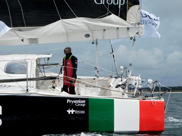 Giancarlo Pedote a bordo di Prysmian Group per la seconda regata degli Imoca Globes Series, la Vendée Arctique 2022. 